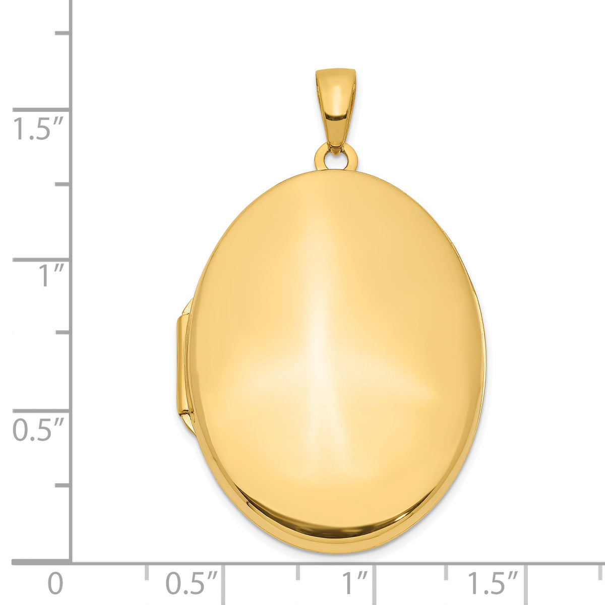Gold Polished Oval Locket - 14k Yellow Gold / 24.55 mm