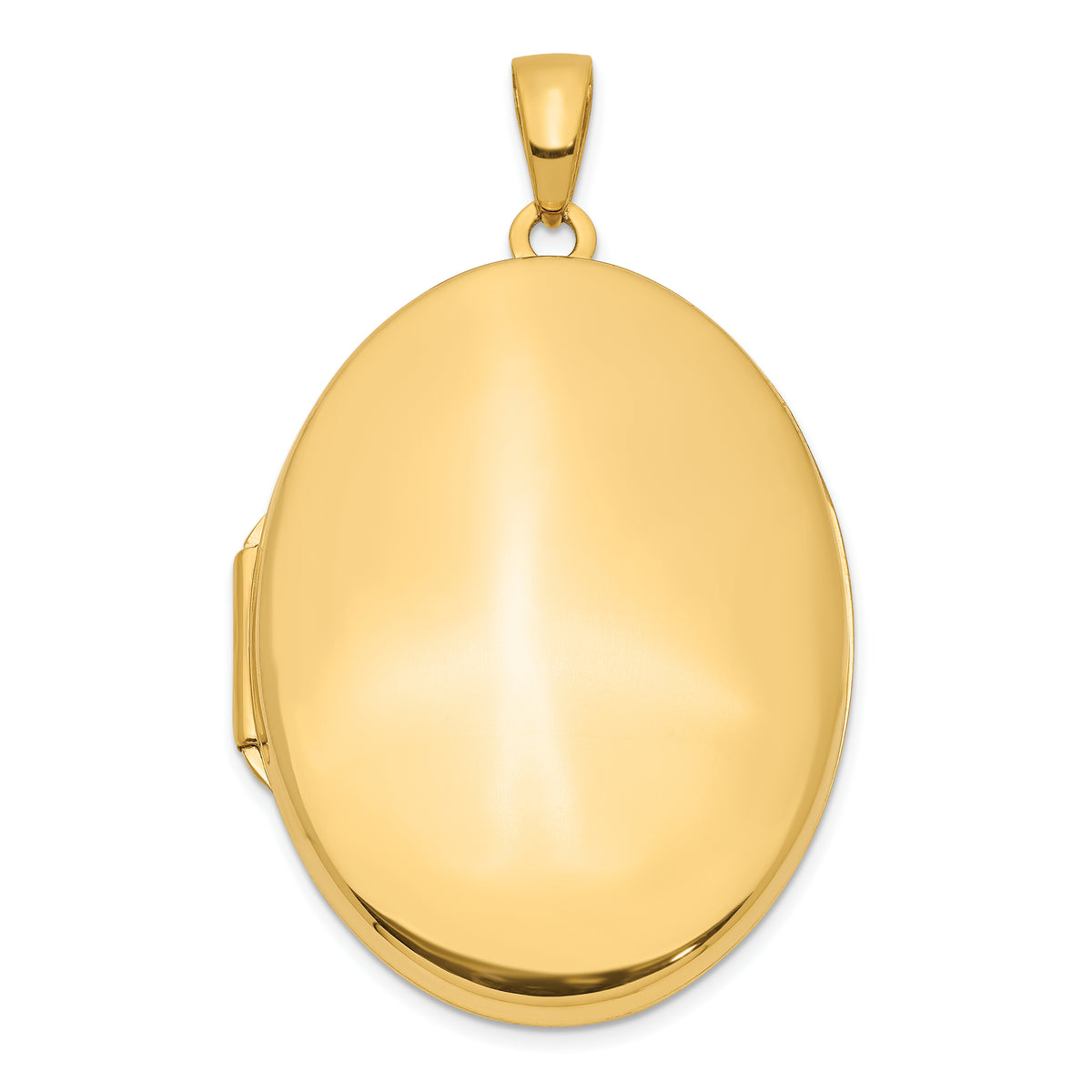 Gold Polished Oval Locket - 14k Yellow Gold / 24.55 mm