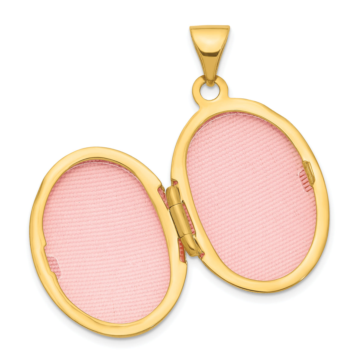 Gold Polished Oval Locket - 14k Yellow Gold / 15.2 mm