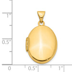 Gold Polished Oval Locket - 14k Yellow Gold / 15.2 mm