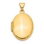 Gold Polished Oval Locket - 14k Yellow Gold / 15.2 mm