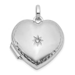 Gold Polished Diamond Heart Locket - 14k White Gold