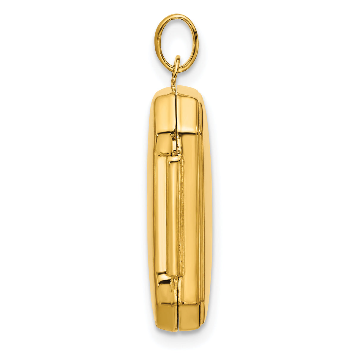 14k Yellow Gold Polished 20x15mm Curved Rectangle Locket, view 2