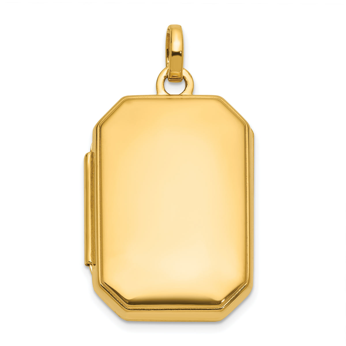 14k Yellow Gold Polished 20x15mm Curved Rectangle Locket