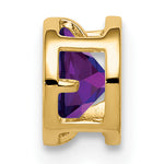Gemstone Bezel Chain Slide - Amethyst / 5 mm