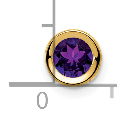 Gemstone Bezel Chain Slide - Amethyst / 5 mm