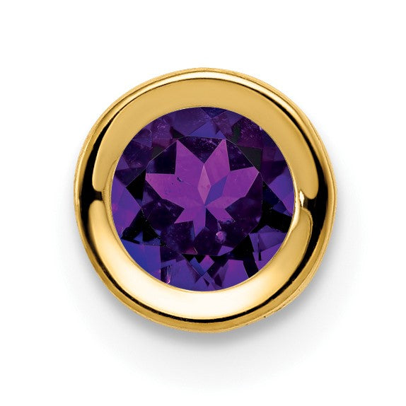 Gemstone Bezel Chain Slide - Amethyst / 5 mm