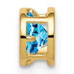 Gemstone Bezel Chain Slide - Topaz (Swiss Blue) / 5 mm