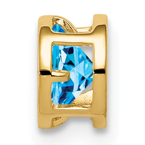 Gemstone Bezel Chain Slide - Topaz (Swiss Blue) / 5 mm