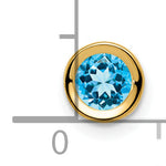 Gemstone Bezel Chain Slide - Topaz (Swiss Blue) / 5 mm