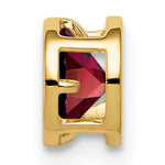 Gemstone Bezel Chain Slide - Garnet / 5 mm