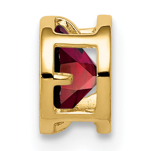 Gemstone Bezel Chain Slide - Garnet / 5 mm