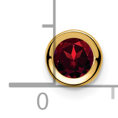 Gemstone Bezel Chain Slide - Garnet / 5 mm