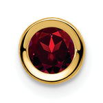 Gemstone Bezel Chain Slide - Garnet / 5 mm