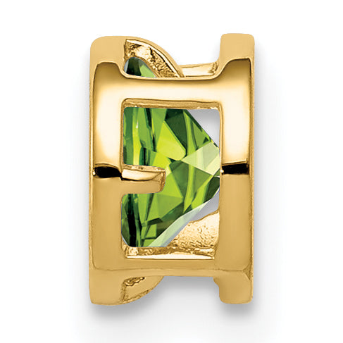 Gemstone Bezel Chain Slide - Peridot / 5 mm