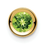 Gemstone Bezel Chain Slide - Peridot / 5 mm