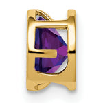 Gemstone Bezel Chain Slide - Amethyst / 6 mm