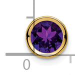 Gemstone Bezel Chain Slide - Amethyst / 6 mm