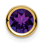 Gemstone Bezel Chain Slide - Amethyst / 6 mm
