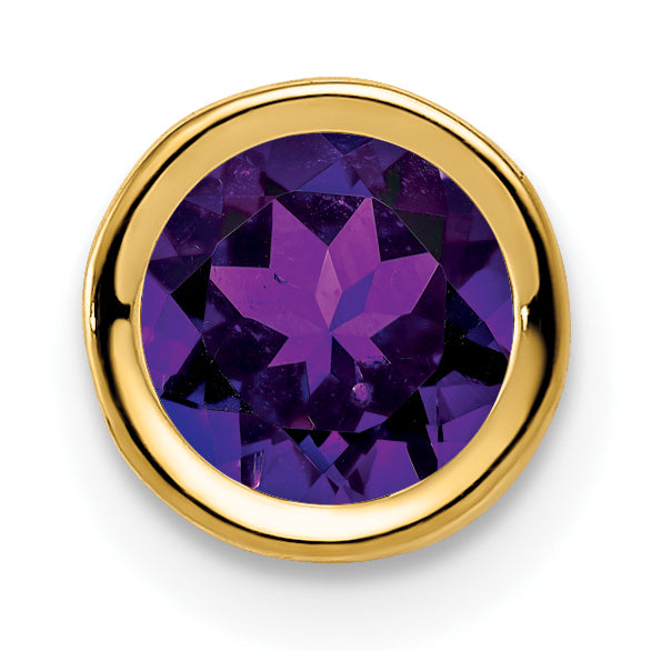 Gemstone Bezel Chain Slide - Amethyst / 6 mm