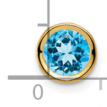 Gemstone Bezel Chain Slide - Topaz (Swiss Blue) / 6 mm