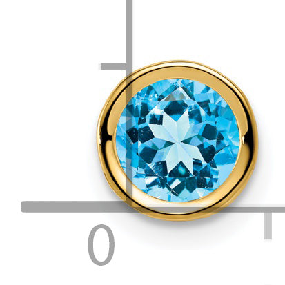 Gemstone Bezel Chain Slide - Topaz (Swiss Blue) / 6 mm