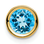 Gemstone Bezel Chain Slide - Topaz (Swiss Blue) / 6 mm