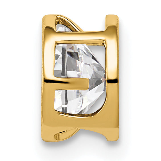 Gemstone Bezel Chain Slide - Cubic Zirconia (CZ) / 6.00 mm