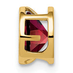 Gemstone Bezel Chain Slide - Garnet / 6 mm