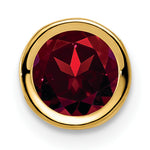 Gemstone Bezel Chain Slide - Garnet / 6 mm