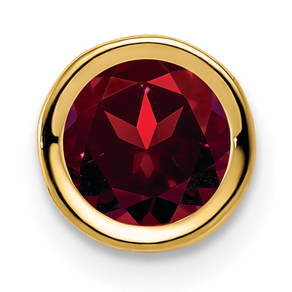 Gemstone Bezel Chain Slide - Garnet / 6 mm