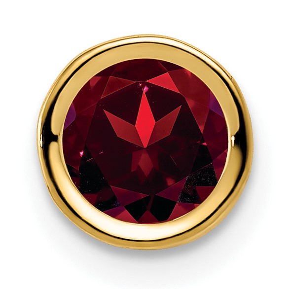 Gemstone Bezel Chain Slide - Garnet / 6 mm