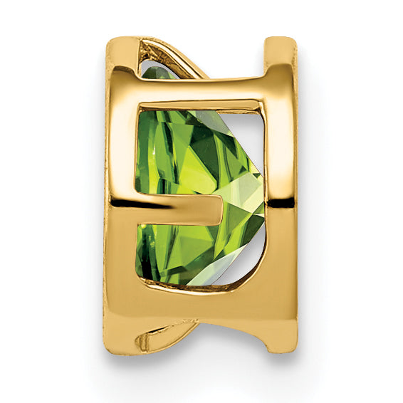 Gemstone Bezel Chain Slide - Peridot / 6 mm
