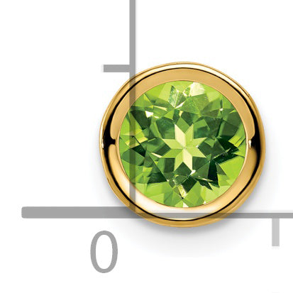 Gemstone Bezel Chain Slide - Peridot / 6 mm