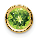 Gemstone Bezel Chain Slide - Peridot / 6 mm