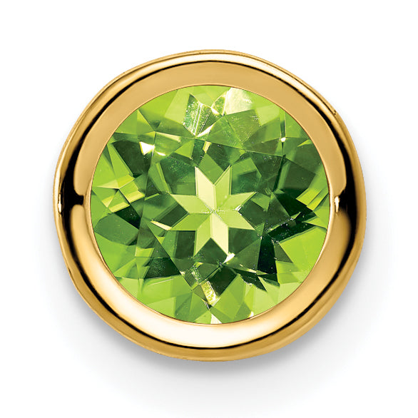 Gemstone Bezel Chain Slide - Peridot / 6 mm