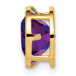 Gemstone Bezel Chain Slide - Amethyst / 7 mm