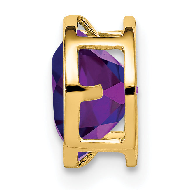 Gemstone Bezel Chain Slide - Amethyst / 7 mm