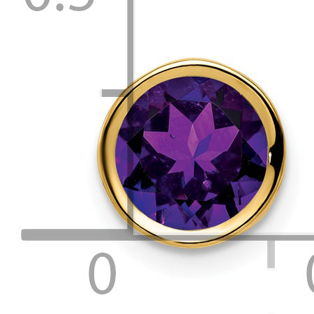 Gemstone Bezel Chain Slide - Amethyst / 7 mm