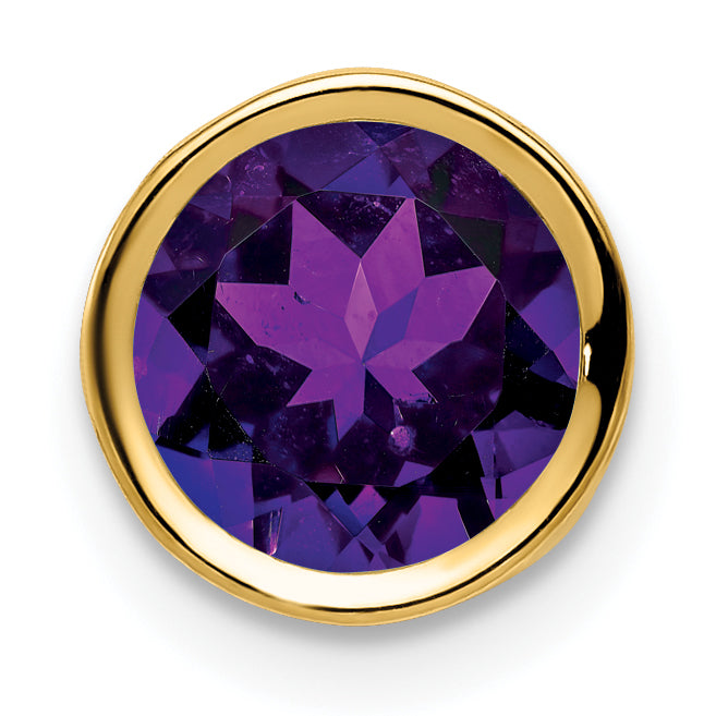 Gemstone Bezel Chain Slide - Amethyst / 7 mm