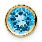 Gemstone Bezel Chain Slide - Topaz (Swiss Blue) / 7 mm