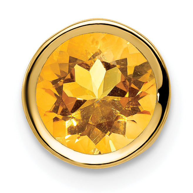 Gemstone Bezel Chain Slide - Citrine / 7 mm