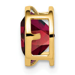 Gemstone Bezel Chain Slide - Garnet / 7 mm