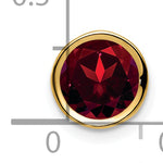 Gemstone Bezel Chain Slide - Garnet / 7 mm