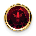 Gemstone Bezel Chain Slide - Garnet / 7 mm