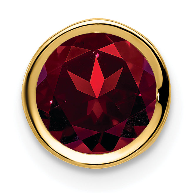 Gemstone Bezel Chain Slide - Garnet / 7 mm