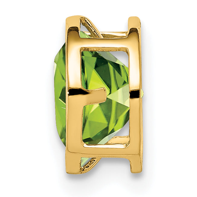 Gemstone Bezel Chain Slide - Peridot / 7 mm