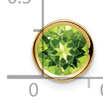 Gemstone Bezel Chain Slide - Peridot / 7 mm