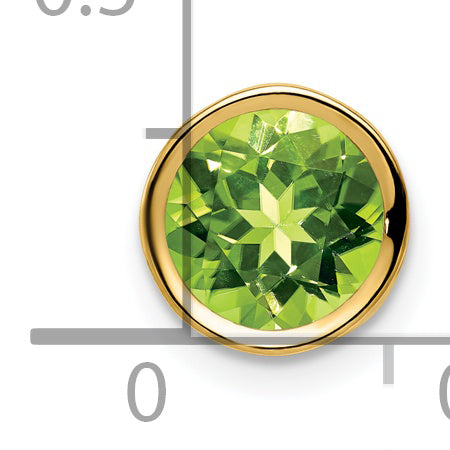 Gemstone Bezel Chain Slide - Peridot / 7 mm
