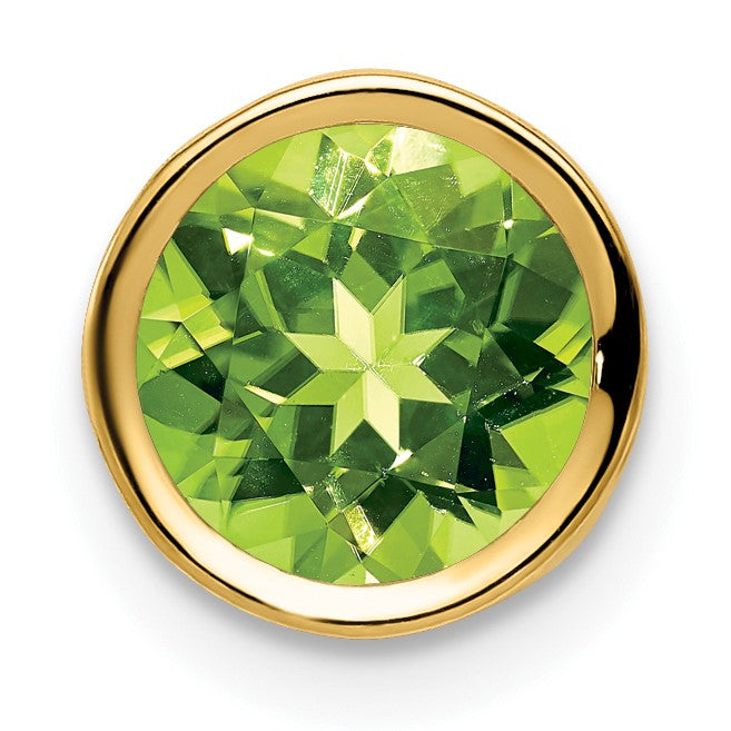Gemstone Bezel Chain Slide - Peridot / 7 mm